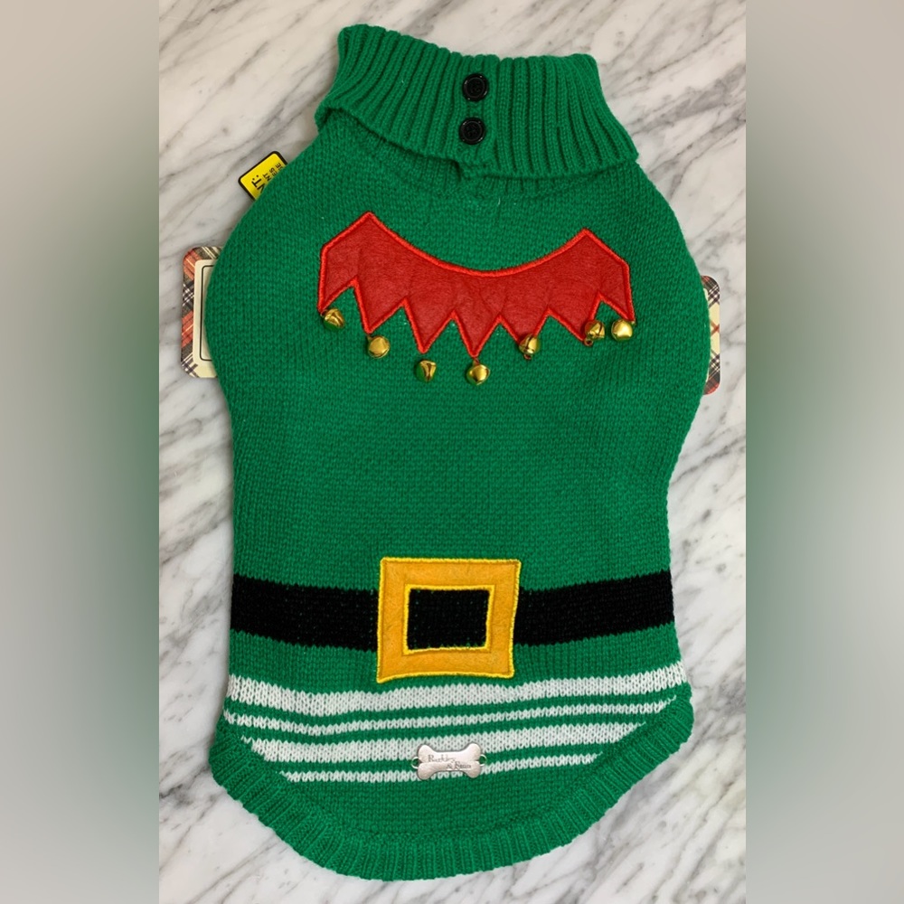 Barkley & Finn, Elf Dog Sweater, Small